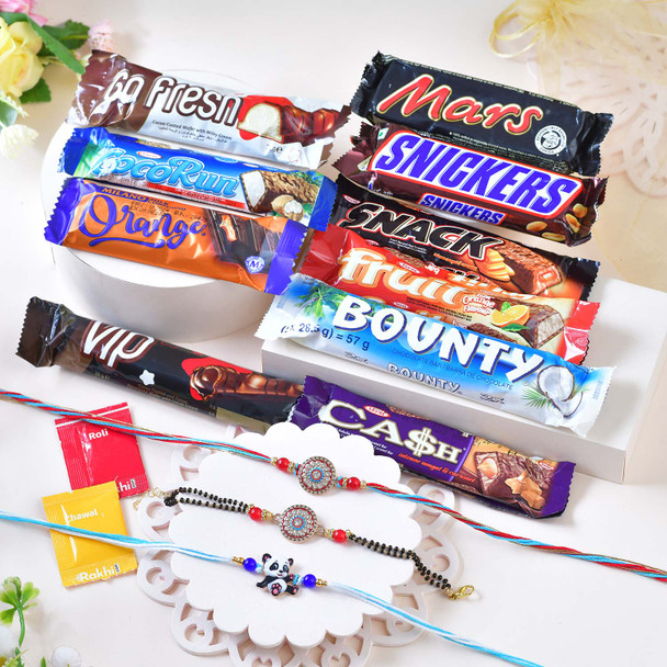 Family Rakhi Trio with Imported Chocolates