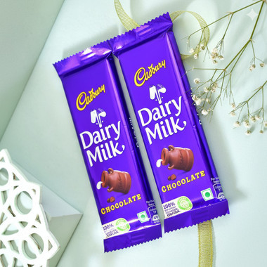Green Moti Rakhi with Dairy Milk Chocolates