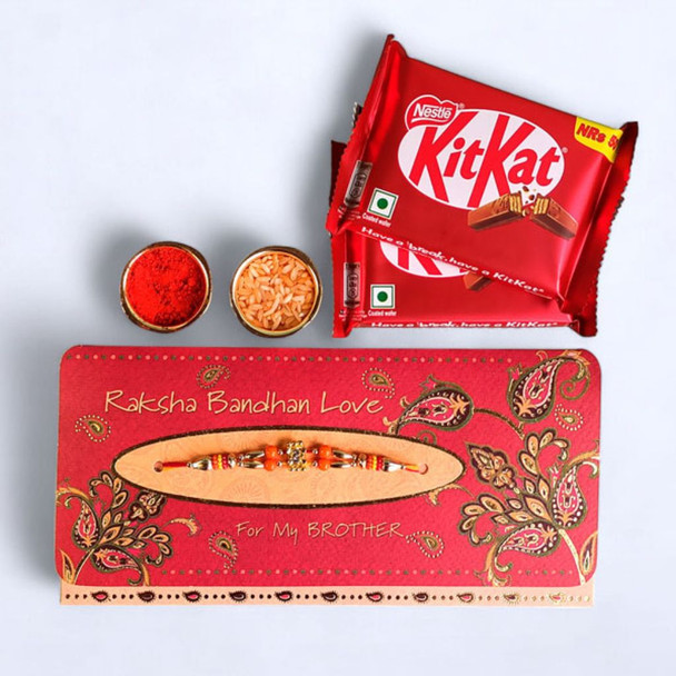 Bhai Rakhi With Kit Kat Chocoaltes