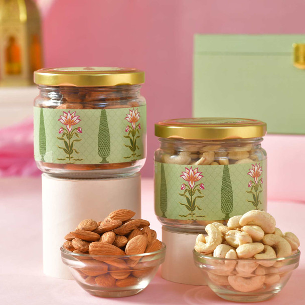 Set of 4 Rakhi with Premium Dry Fruits Box