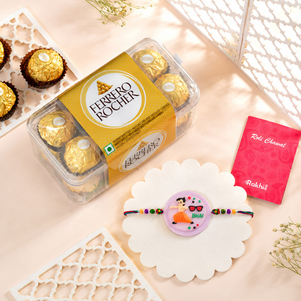 Chhota Bheem Kids Rakhi with Rocher Chocolates