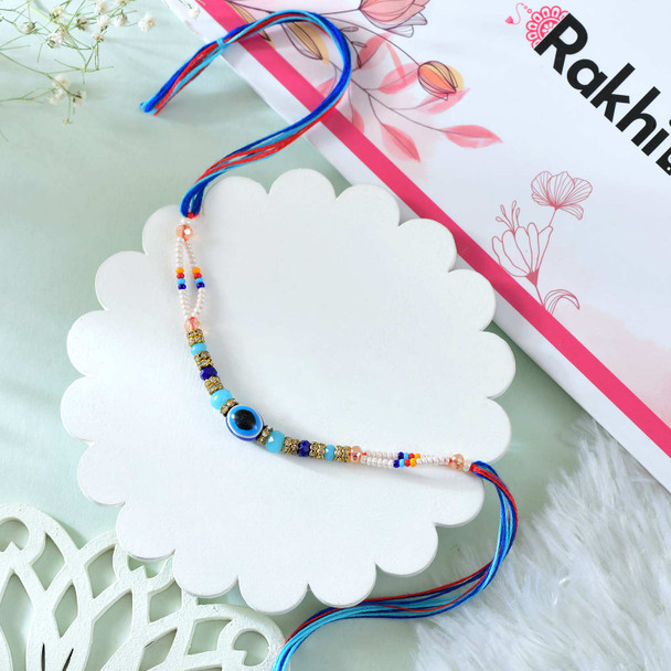 Lucky Evil Eye Rakhi with Snickers Chocolates