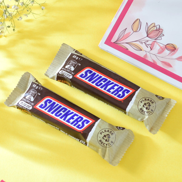 Pair of Evil Eye Bhai Rakhi with 2 Snickers