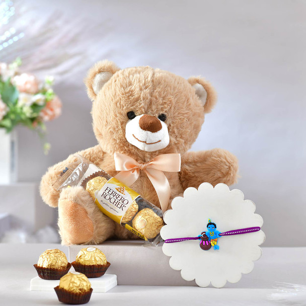 Adorable Krishna Rakhi Gift Combo