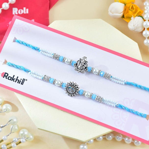 Auspicious Ganesha & Om Rakhi Set