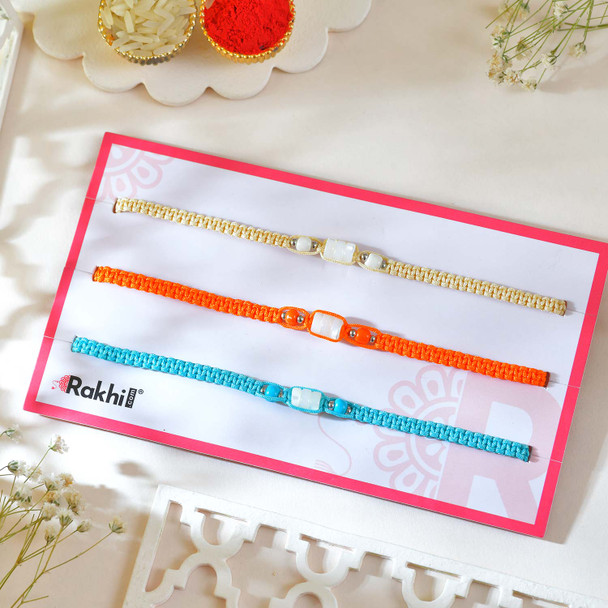 Vibrant Rakhi Trio Set