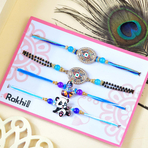 Super Cool Family Set -Bhaiya Bhabhi & 2 Kids Rakhi