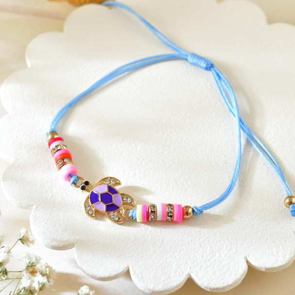 Lucky Turtle with Evil Eye Rakhi Pair