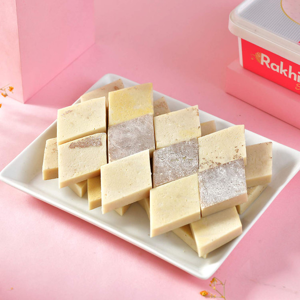 Premium Rakhi Set With Kaju Katli And Ferrero Rocher