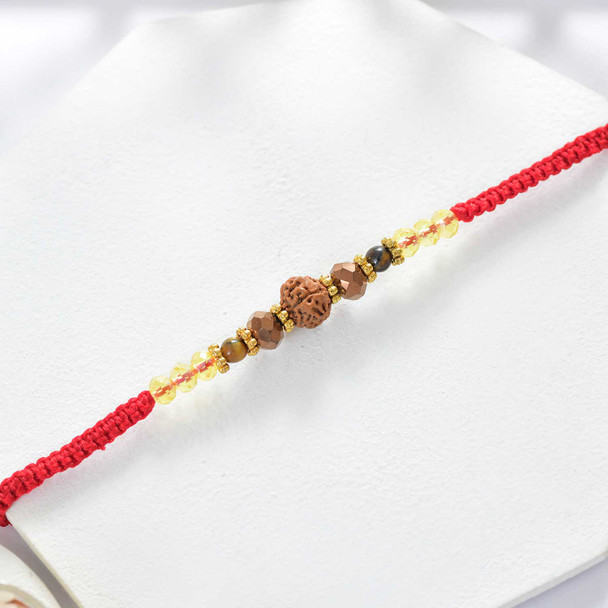 Hand Braided Rudraksh Rakhi Premium Hamper