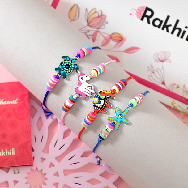Set of 4 Adorable Kids Rakhi