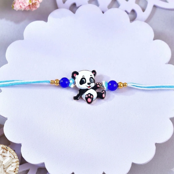 Kids Panda Rakhi With Snickers Chocolates