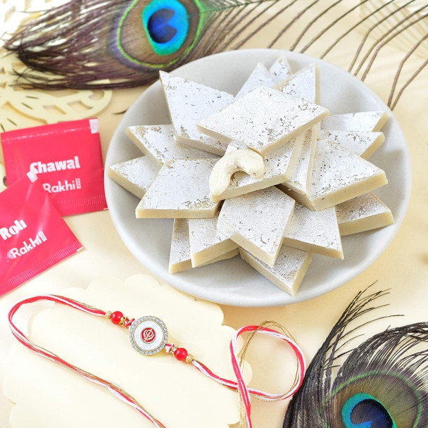Sacred Khanda Sahib Rakhi Kaju Katli Sweet