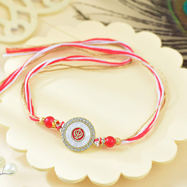 Sacred Khanda Sahib Rakhi with Besan Ladoo