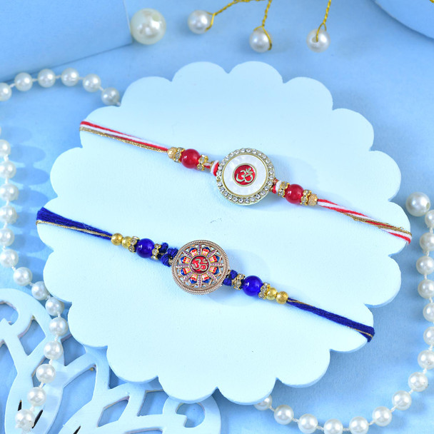 Divine Om Rakhi Sweet with Nut Combo