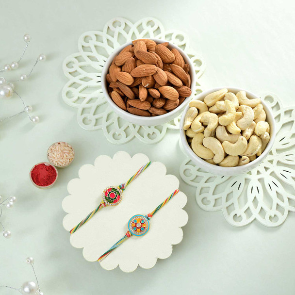 Set of 2 Rakhi with Assorted Dryfruits