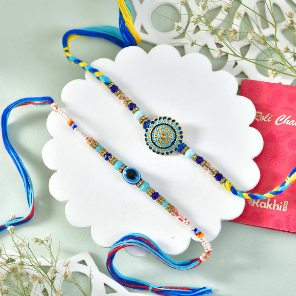 Raja Rani Rakhi With Ferrero Rocher & Almond Barfi