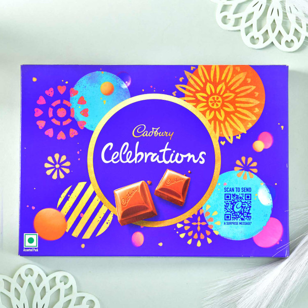 Designer 5 Rakhi Set with Cadbury Celebrations