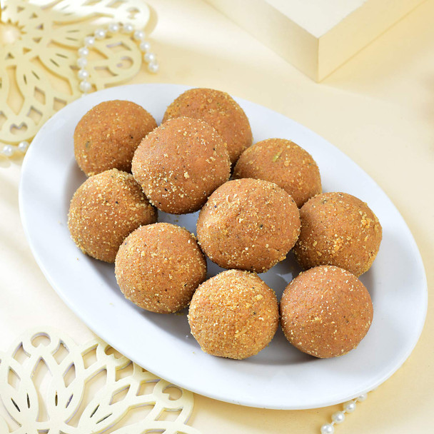 Religious Khanda Sahib Rakhi with Besan Laddoo