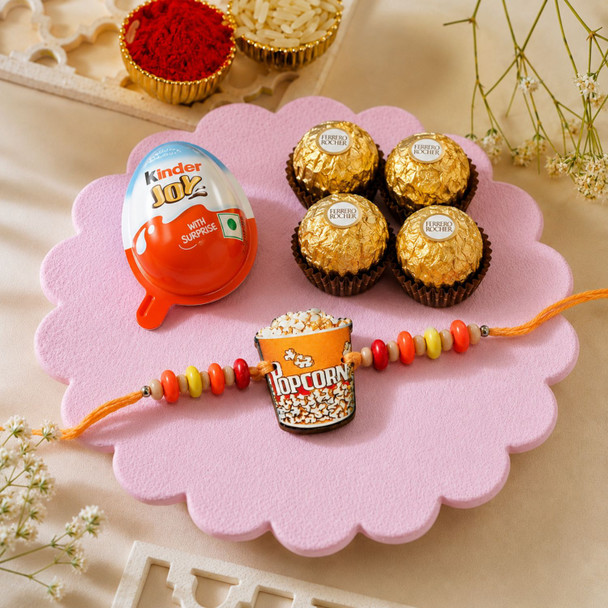 Popcorn Fun Kids Rakhi Chocolate Combo