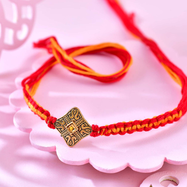 Designer Rakhi with Premium Nuts Bowl & Ferrero Rocher