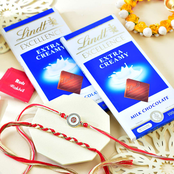 Ethnic Punjabi Rakhi Set With Lindt Chocolates
