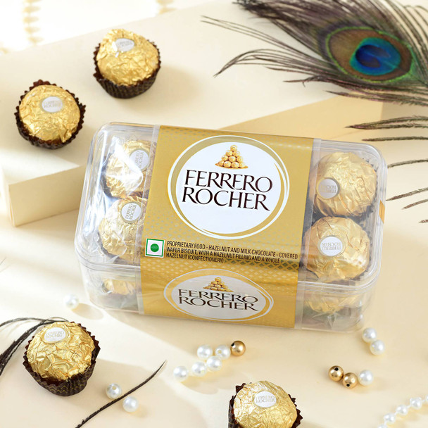 Silver Ek Onkar Rakhi with Rocher Chocolate & Almonds