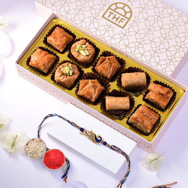 Mor Rakhi & Baklava Gift Box