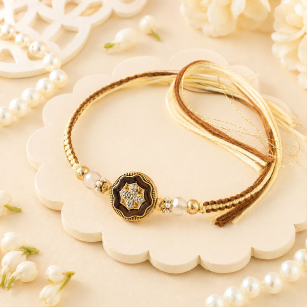 Golden Grace Rakhi with Bombay Halwa