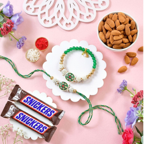 Bhai Bhabhi Rakhi with Snickers & Almonds