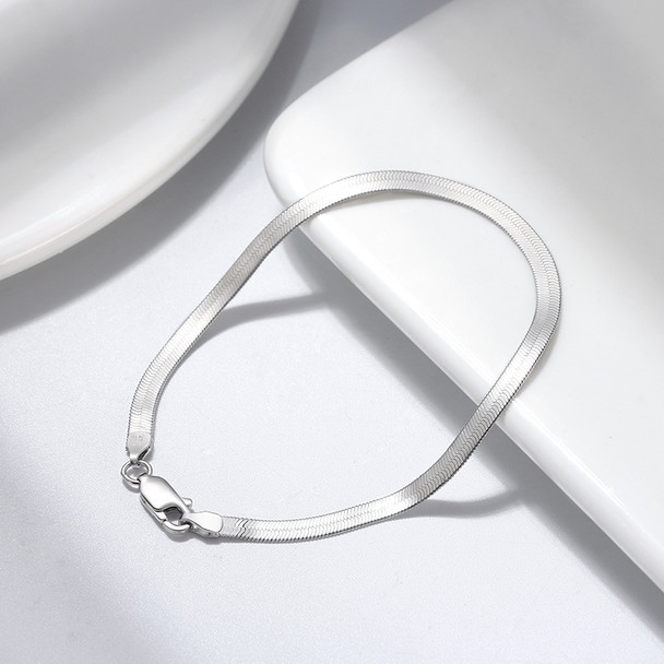 925 Sterling Silver Herringbone Chain Bracelet
