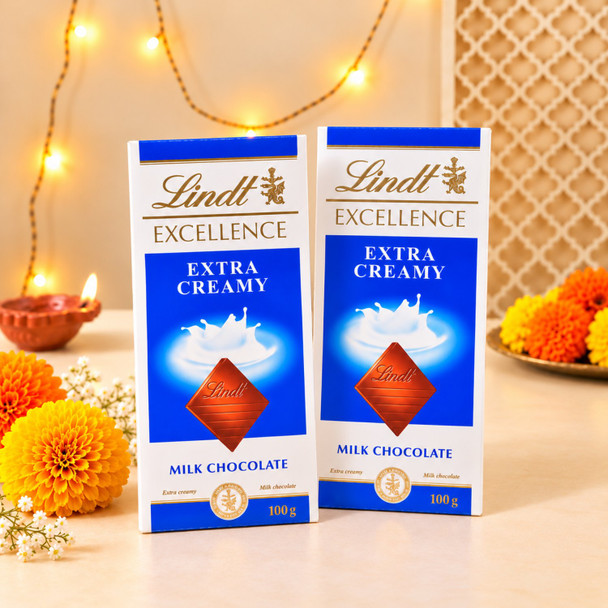 Traditional Indian Sweets with Lindt Chocolates and Almonds for Diwali Gift