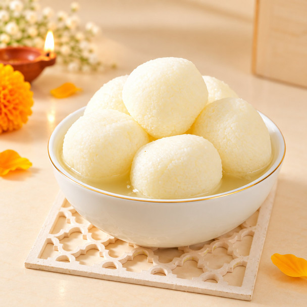 Festive Soan Papdi with Rasgulla and Nuts Diwali Gift Combo