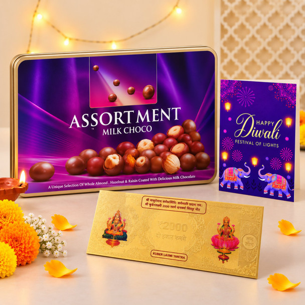 Golden Lakshmi Blessings - Chocolate Gift for Diwali