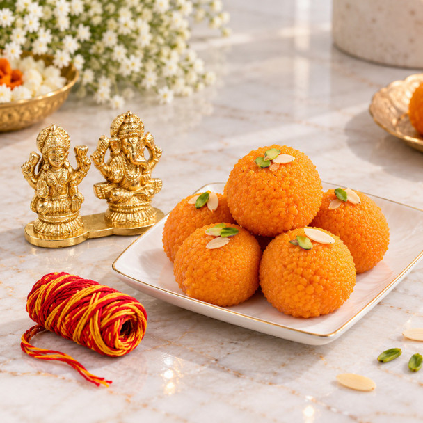 Bhaidooj Divine Blessings & Motichoor Laddoo Hamper