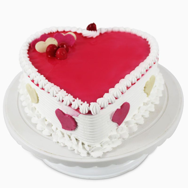Heart Shape Fresh Strawberry Cake