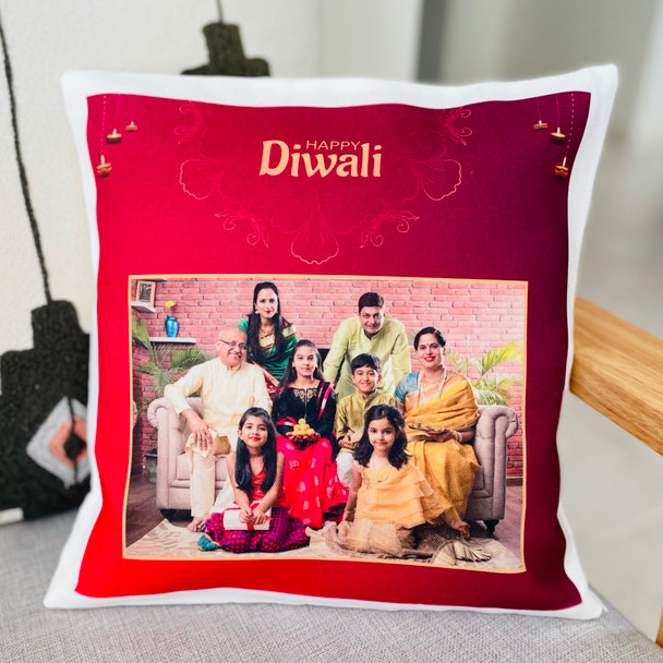 Family Celebration Diwali Personalised Cushion