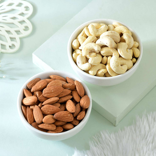 Four Rakhi set with Sweets and Dry Fruits