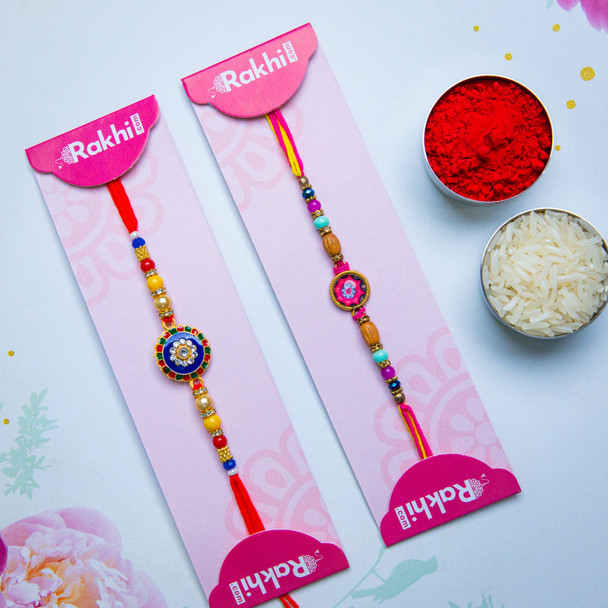 Colourful Beads Rakhi Set - For Australia