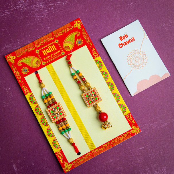 Designer Bhaiya Bhabhi Rakhi Set - For Australia