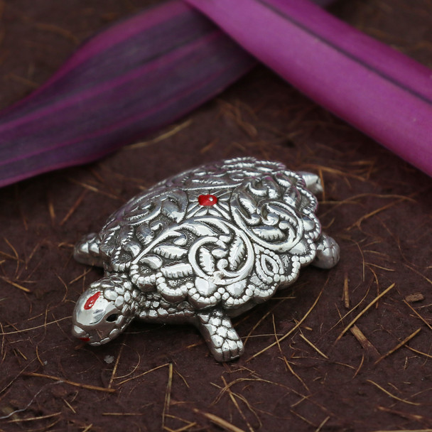 Premium Rakhi with Pure 999 Silver Turtle