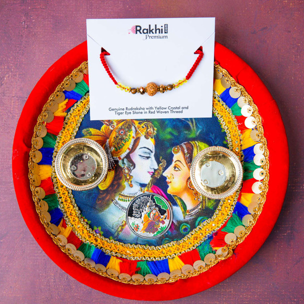 Traditional Puja Thali with Premium Rakhi - For Australia