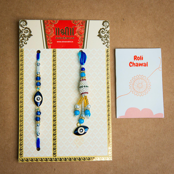 Bhaiya Bhabhi Rakhi Set with Motichoor Laddoo  - For Australia