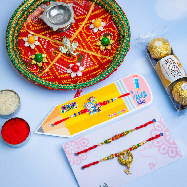 Rajasthani Style Family Rakhi Hamper - For Australia