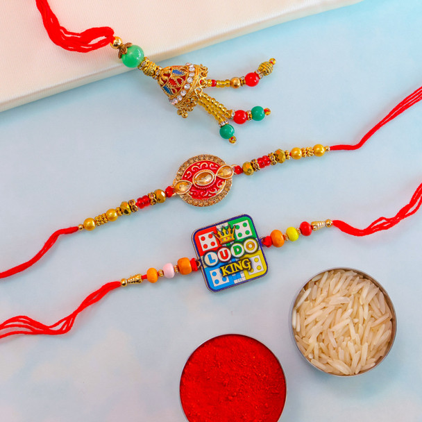 Bhai Bhabhi Bhatija Family Rakhi Set - For UAE