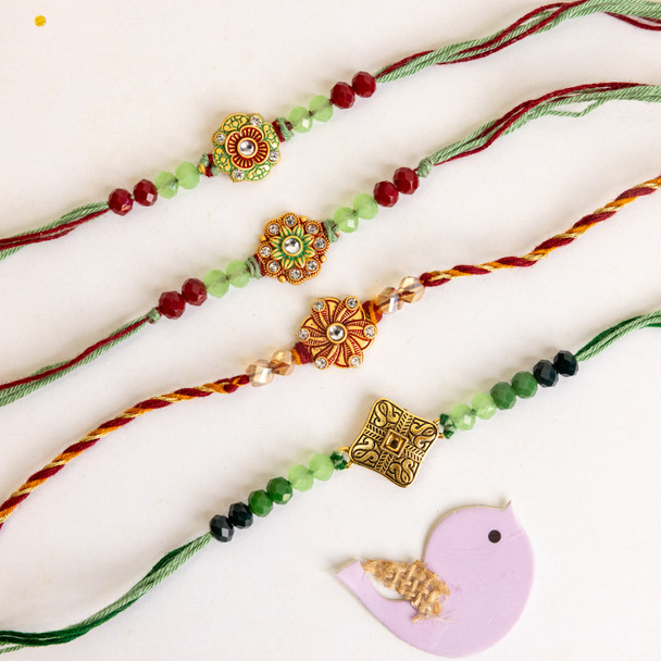 Set of 4 Positive Vibes Rakhi