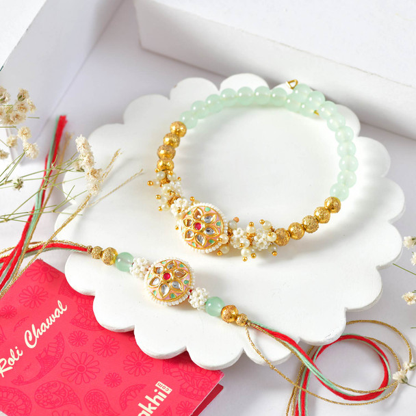 Bhaiya Bhabhi Rakhi With Sweets & Nuts Hamper
