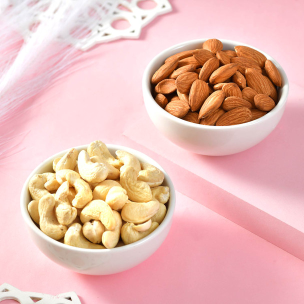 3 Enamel Rakhi Choco Nut Hamper