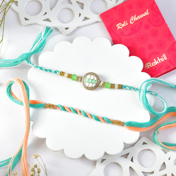 Turquoise 2 Rakhi Set