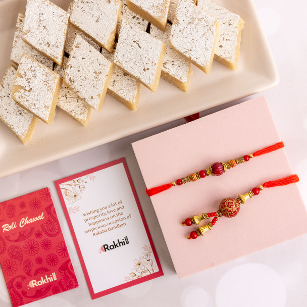 Bhaiya Bhabhi Rakhi with Kaju Katli -For Canada